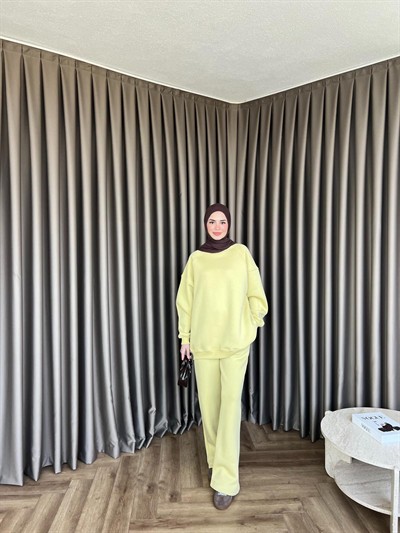 Quna 3 İplik Eşofman - Sarı