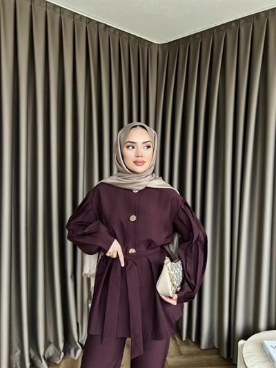 Rakkas Düğmeli Takım - Bordo(ÖN SİPARİŞ)