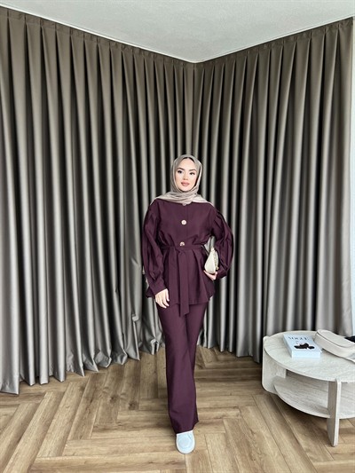 Rakkas Düğmeli Takım - Bordo(ÖN SİPARİŞ)