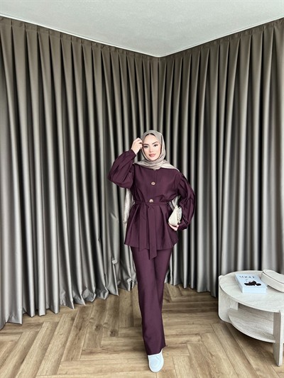 Rakkas Düğmeli Takım - Bordo(ÖN SİPARİŞ)