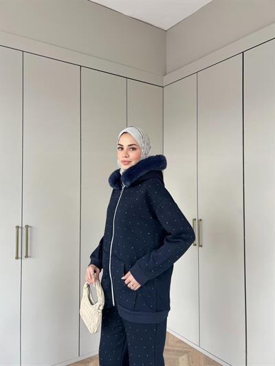 Reyta Taşlı Takım - Lacivert(ÖN SİPARİŞ)