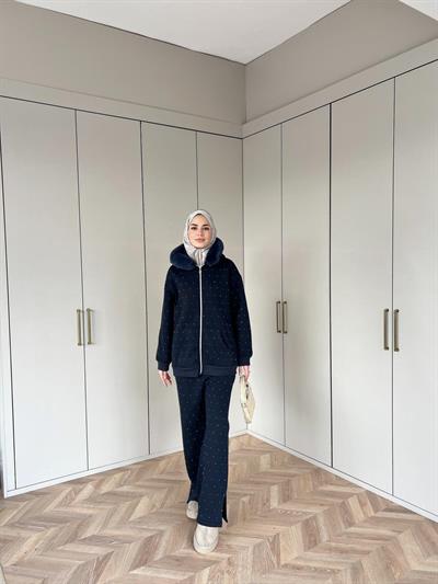 Reyta Taşlı Takım - Lacivert(ÖN SİPARİŞ)