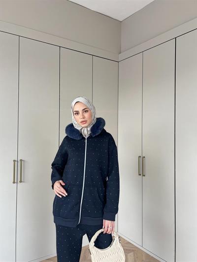 Reyta Taşlı Takım - Lacivert(ÖN SİPARİŞ)