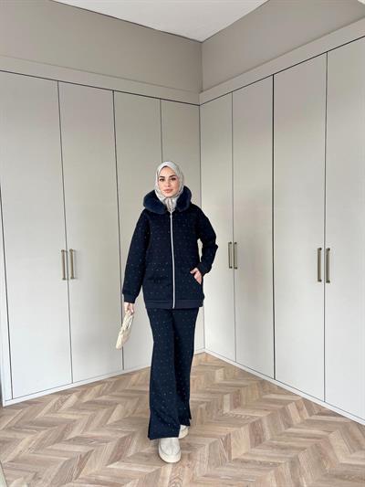 Reyta Taşlı Takım - Lacivert(ÖN SİPARİŞ)