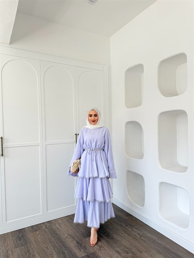 Reyya Müslin Elbise - Lila
