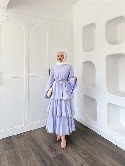 Reyya Müslin Elbise - Lila