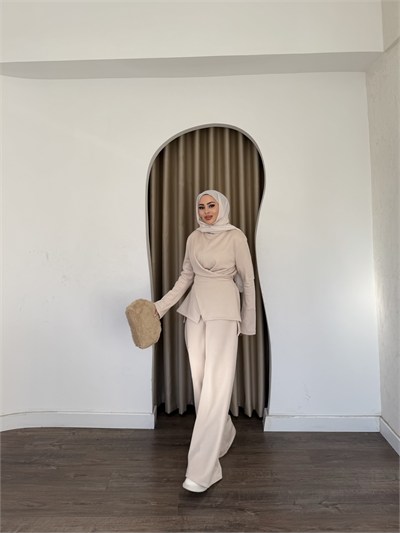 Rival Bağlamalı Takım - Bej