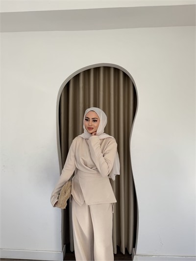 Rival Bağlamalı Takım - Bej