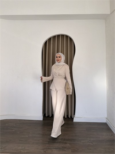 Rival Bağlamalı Takım - Bej