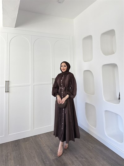 Rumi Dantel Elbise - Kahve
