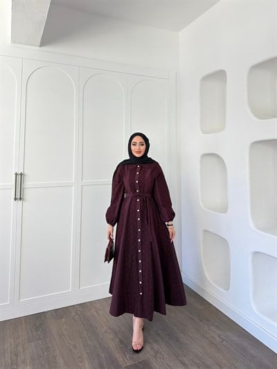 Rumi Dantel Elbise - Mürdüm