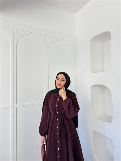 Rumi Dantel Elbise - Mürdüm