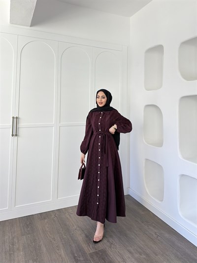 Rumi Dantel Elbise - Mürdüm