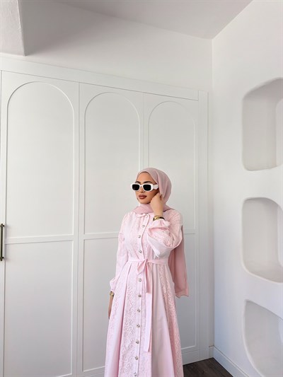 Rumi Dantel Elbise - Pembe