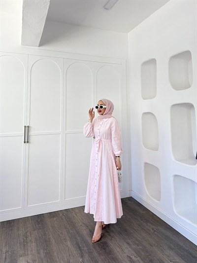 Rumi Dantel Elbise - Pembe
