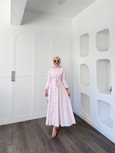 Rumi Dantel Elbise - Pembe