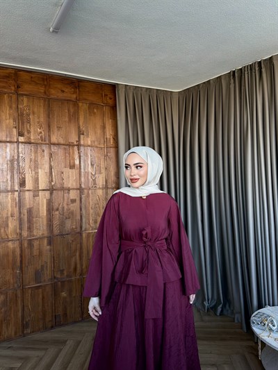 Rüveys Etekli Takım - Bordo (ÖN SİPARİŞ)