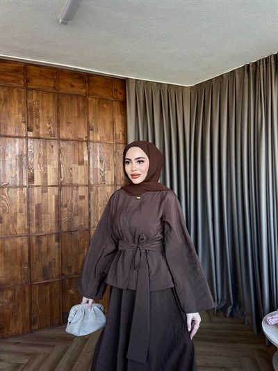 Rüveys Etekli Takım - Kahve (ÖN SİPARİŞ)