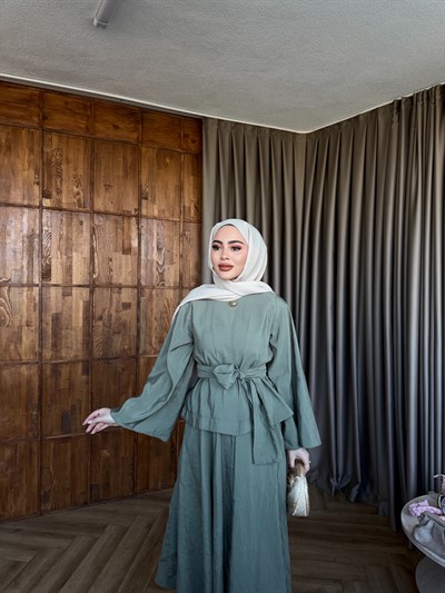 Rüveys Etekli Takım - Yeşil (ÖN SİPARİŞ)