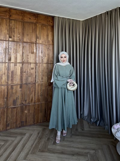 Rüveys Etekli Takım - Yeşil (ÖN SİPARİŞ)