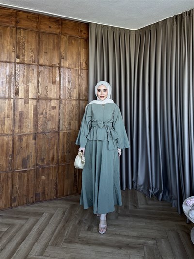 Rüveys Etekli Takım - Yeşil (ÖN SİPARİŞ)