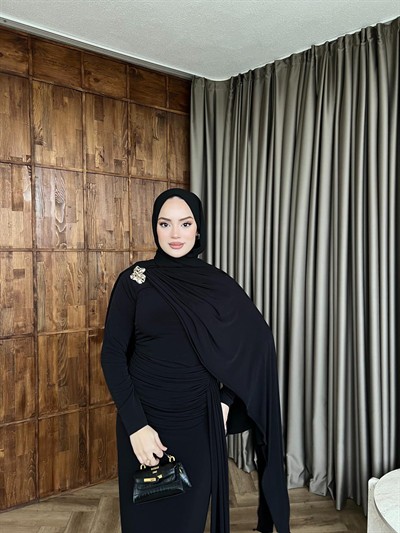 Sandy Arabic Elbise - Siyah 