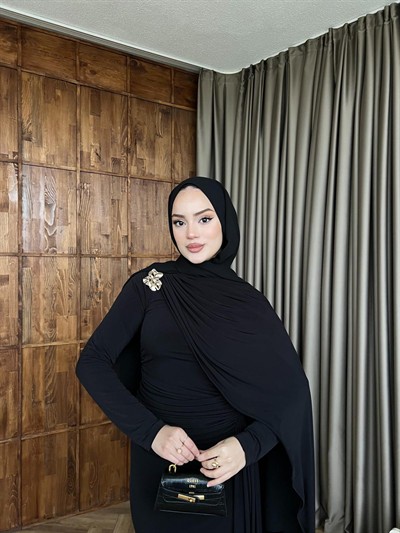 Sandy Arabic Elbise - Siyah 