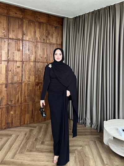 Sandy Arabic Elbise - Siyah 