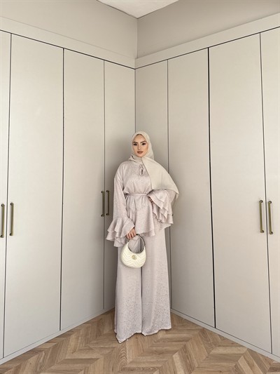 Şanze Saten Takım - Bej