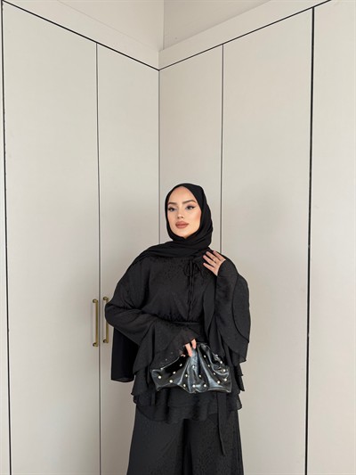 Şanze Saten Takım - Siyah