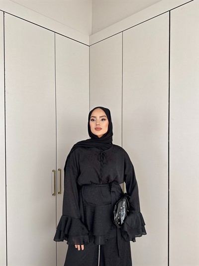 Şanze Saten Takım - Siyah