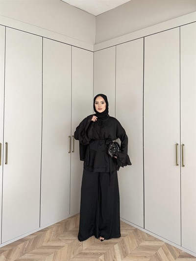 Şanze Saten Takım - Siyah