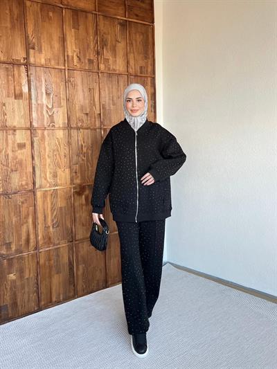 Şavva Taşlı Takım - Siyah