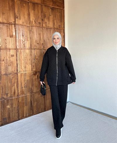 Şavva Taşlı Takım - Siyah