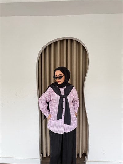 Şenle Atkılı Gömlek- Bordo
