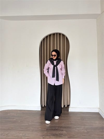 Şenle Atkılı Gömlek- Bordo