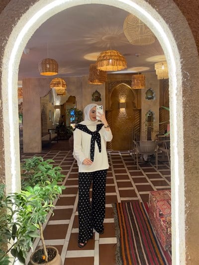Serçe puantiye Eşofman Takım - Siyah 