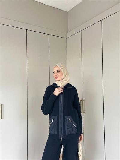 Seta Fermuarlı Triko Takım - Lacivert