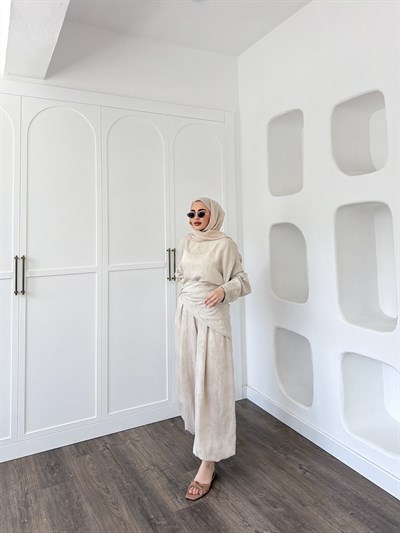 Şeyna Şalvar Takım - Bej