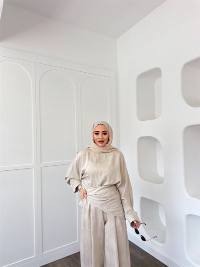 Şeyna Şalvar Takım - Bej