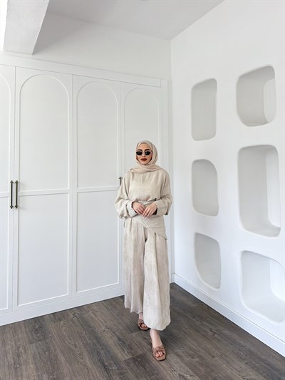 Şeyna Şalvar Takım - Bej