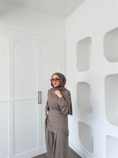 Şeyna Şalvar Takım - Vizon