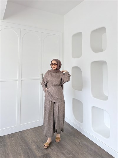 Şeyna Şalvar Takım - Vizon