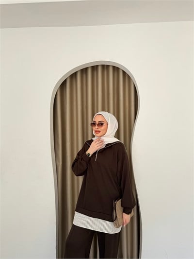 Şila Gömlek Oysh Takım - Kahve