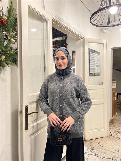 Sima Simli Hırka - Gri