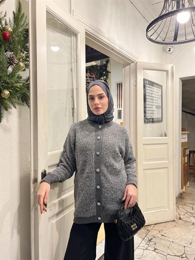 Sima Simli Hırka - Gri