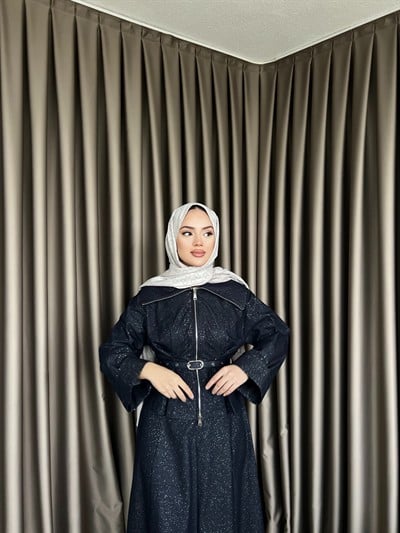 Simli Kot Etekli Takım - Lacivert