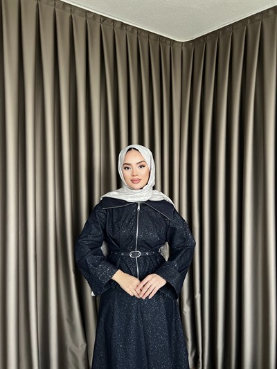 Simli Kot Etekli Takım - Lacivert