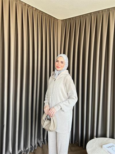 Simli Mek Takım Bej