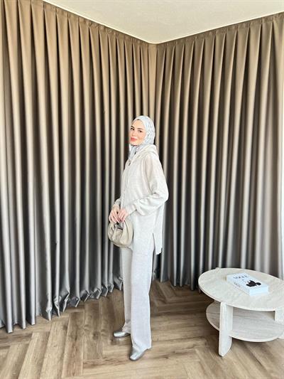 Simli Mek Takım Bej